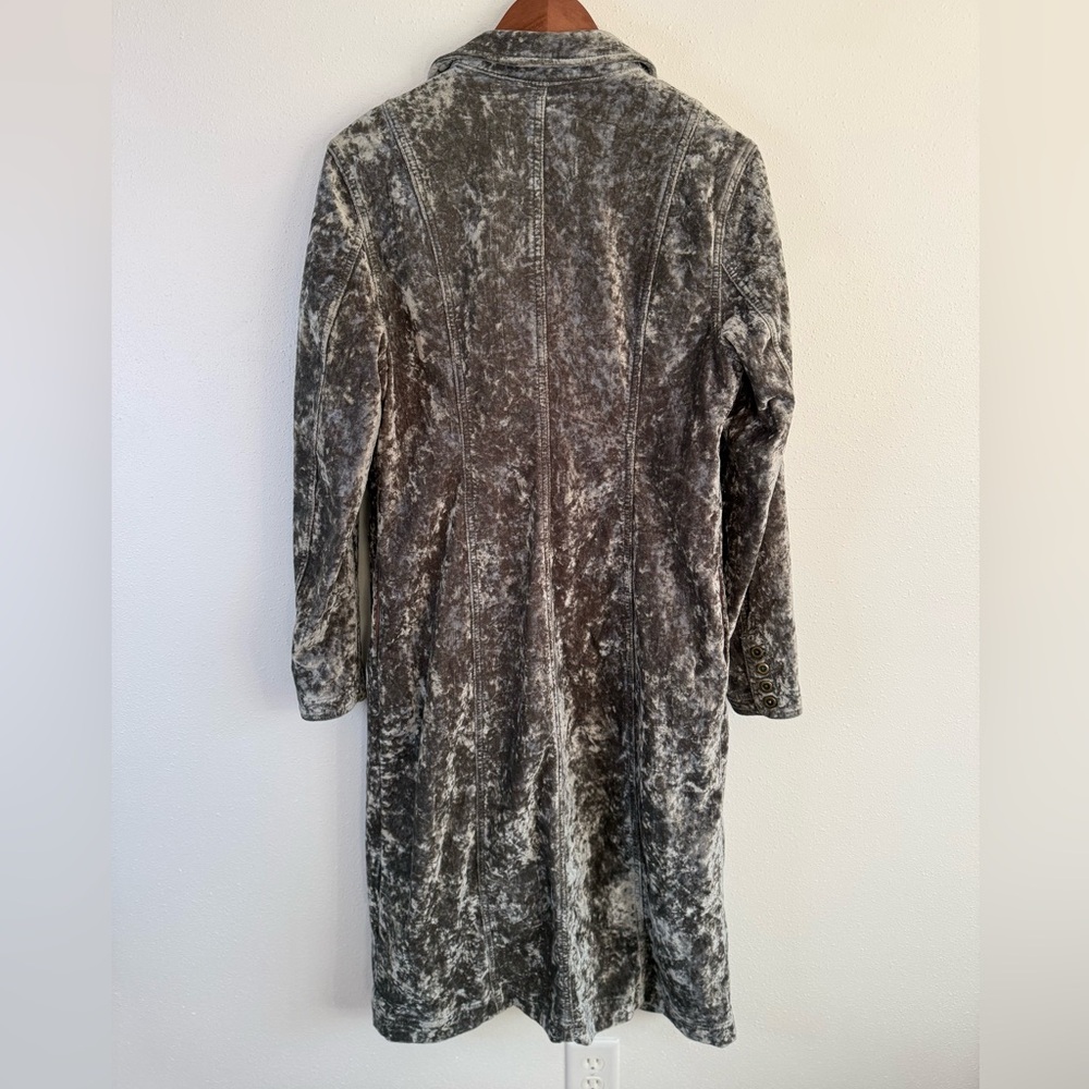 Anthropologie Olive Green Mineral Wash Long Jacket Coat Size 10 - Picture 14 of 16